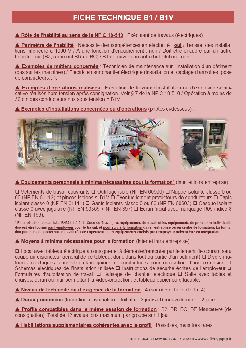 Programme détaillé de Formation préparatoire à l'habilitation électrique  niveau BR - Forma3Delec